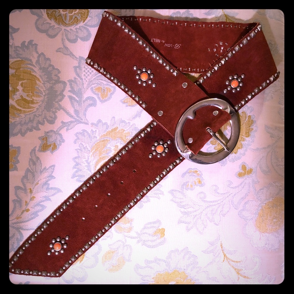 Suede belt with Metal Studs